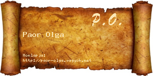 Paor Olga névjegykártya